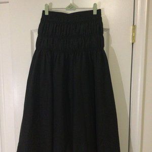 Reveuse Ruched Black Midaxi Skirt